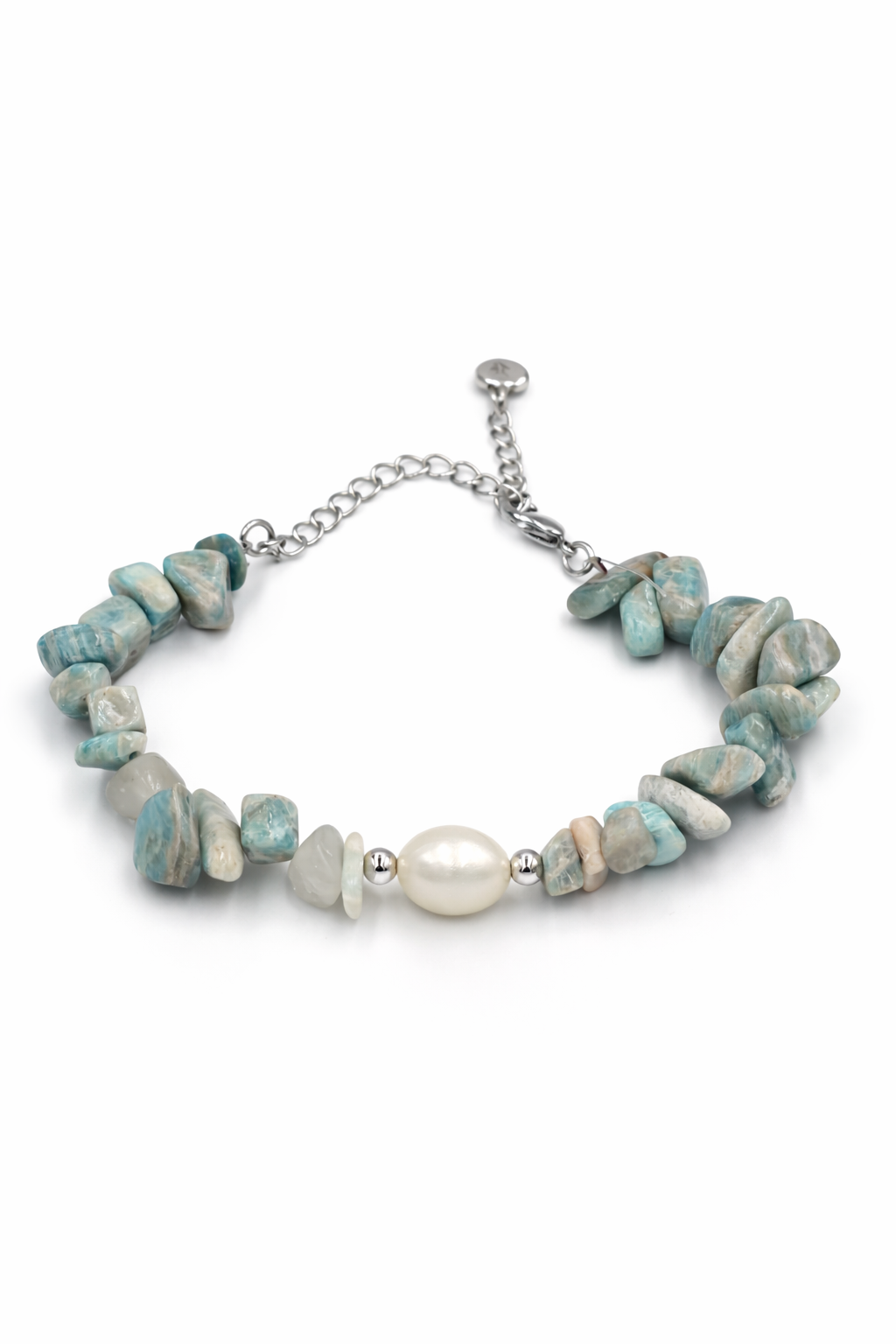 Amazonite & Pearl Bracelet – Adjustable