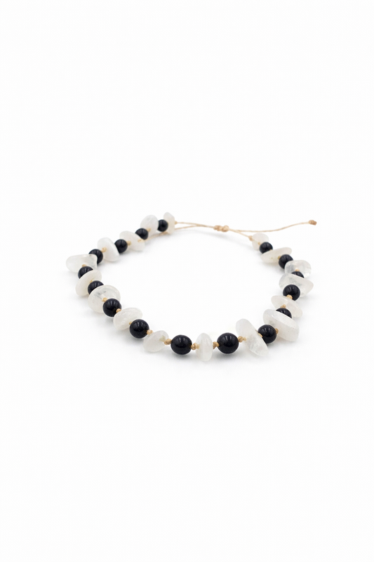 Moonstone & Onyx Bracelet – Adjustable