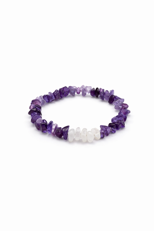 Amethyst & Moonstone Bracelet – Elastic